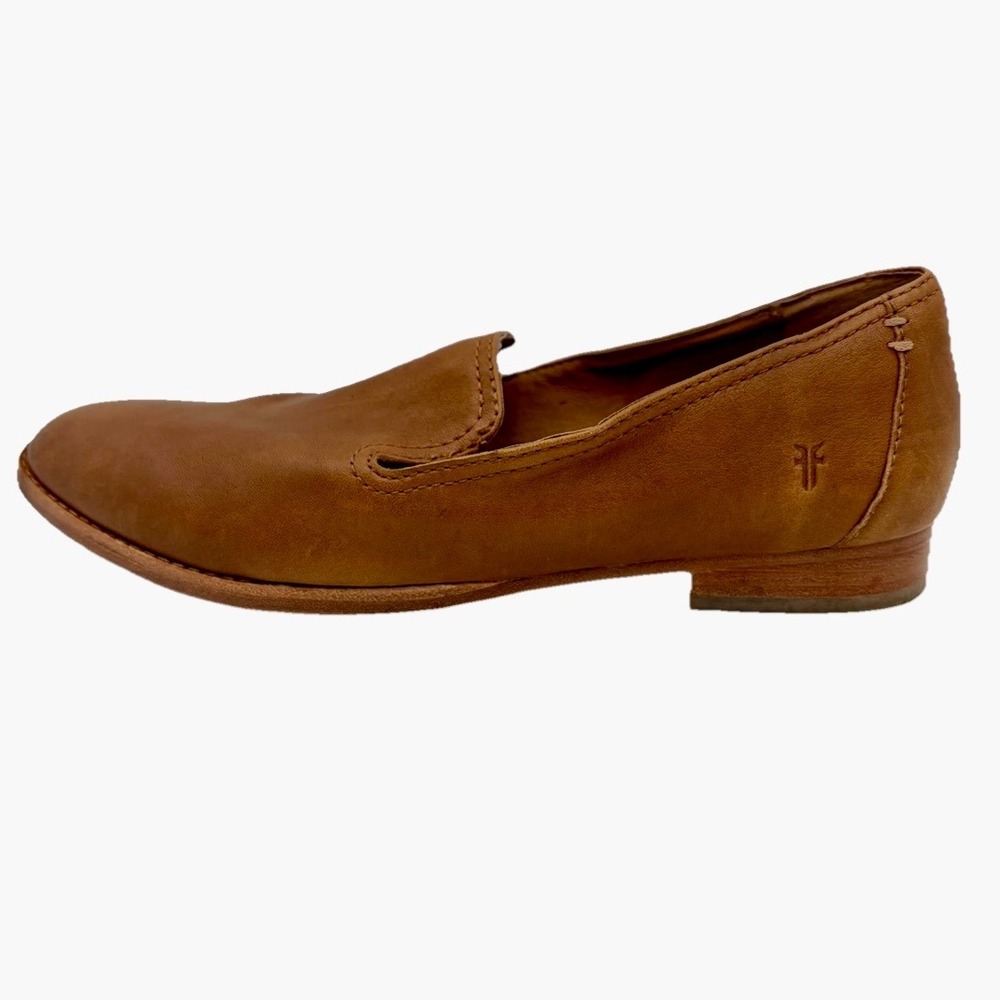 Frye Grace Venetian Loafer Cognac Tan Leather Slip On Flats‎ Women 9M Western